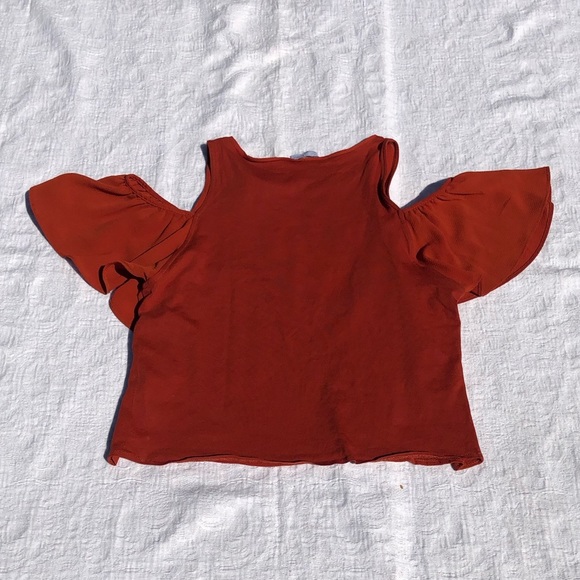 ZARA***Small Orange Cold Shoulder Top!!! - Picture 6 of 7